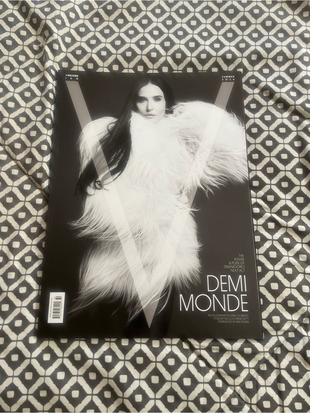 V Fashion Magazine Black and White Editorial Cover Featuring Demi Moore